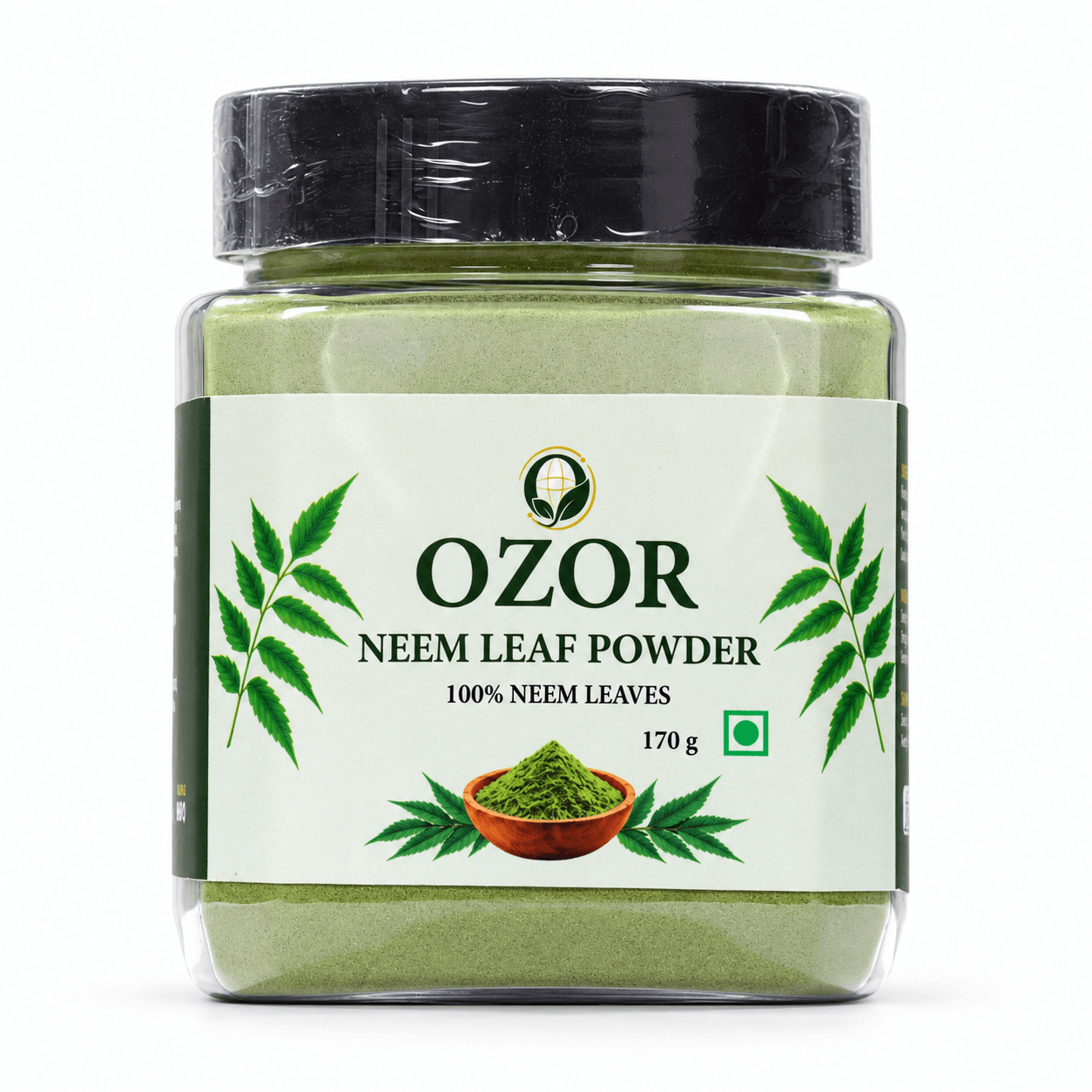 OZOR Neem Leaf Powder 170 g, front of the jar